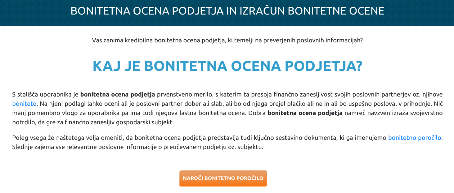 pisanje bloga - bonitetna ocena podjetja