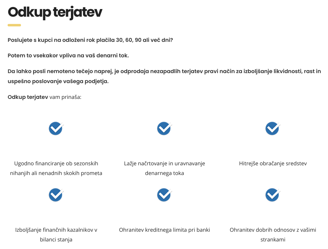 pisanje bloga - odkup terjatev